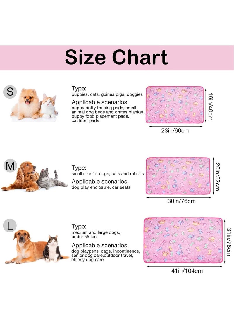 ChicAbode 1 حزمة 2 بطانيات الكلب ، بطانية الأليفات الأليفة الفاخرة الناعمة الدافئة الناعمة ، تصميم الطباعة الجميلة بطانية جرو القط الكلب حصيرة كف الطباعة للحيوانات (23 × 16 بوصة) - Image 2